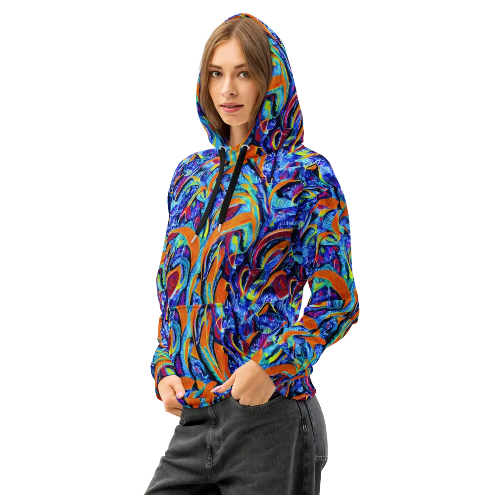 Tangerine Jungle on Cotton Hoodie — Left Front