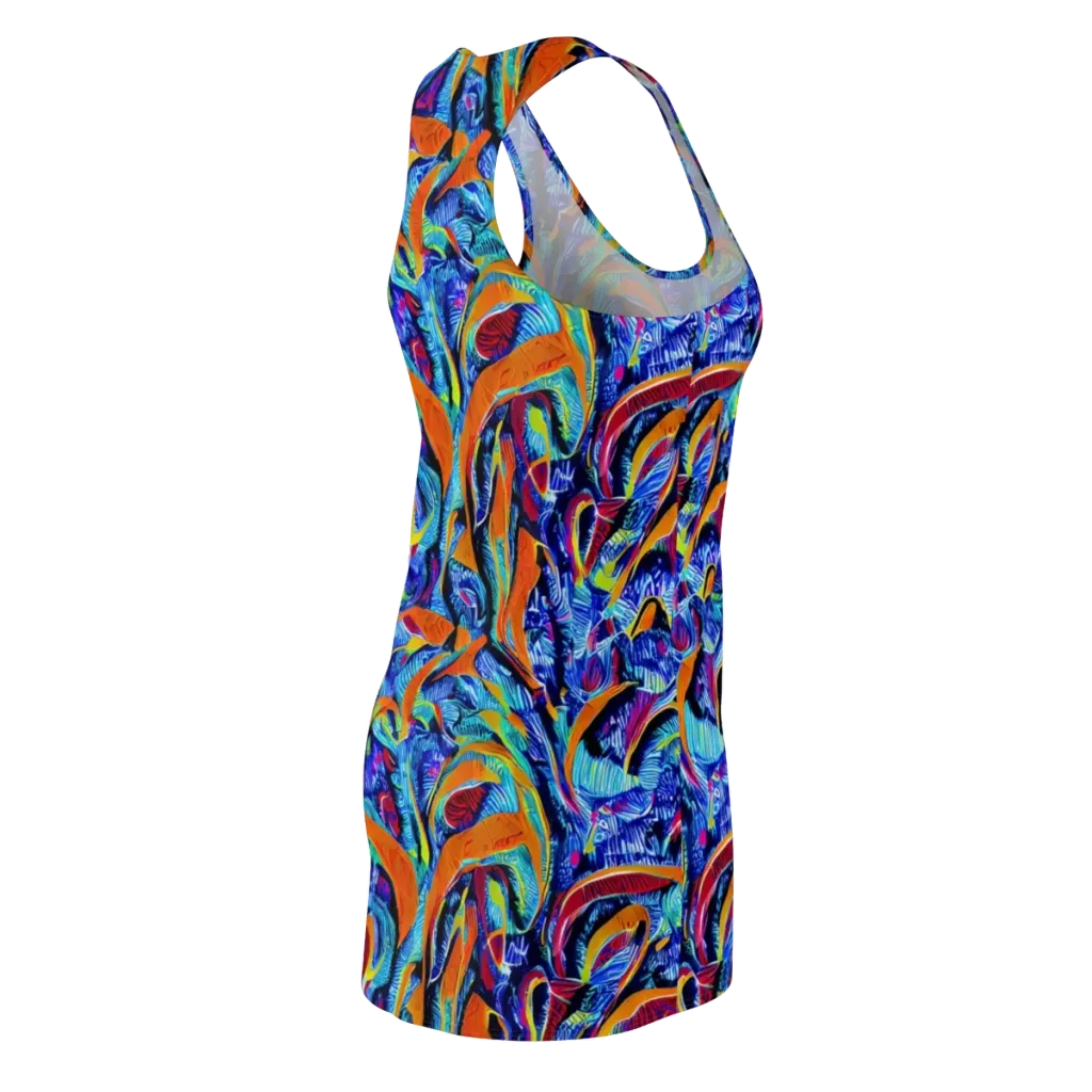 Tangerine Jungle on Racerback Dress — Back Side