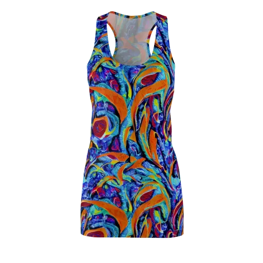 Tangerine Jungle on a Racerback Dress