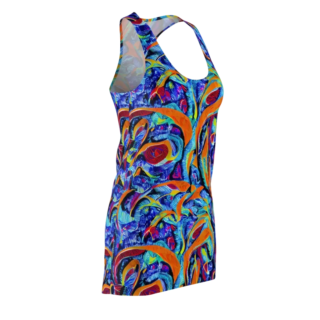 Tangerine Jungle on Racerback Dress — Front Side