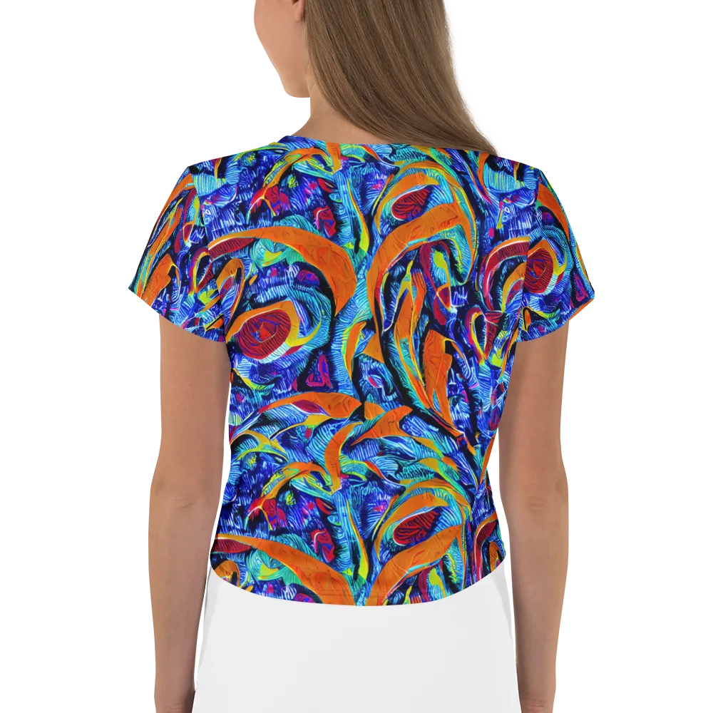 Tangerine Jungle on Crop Tee — Back