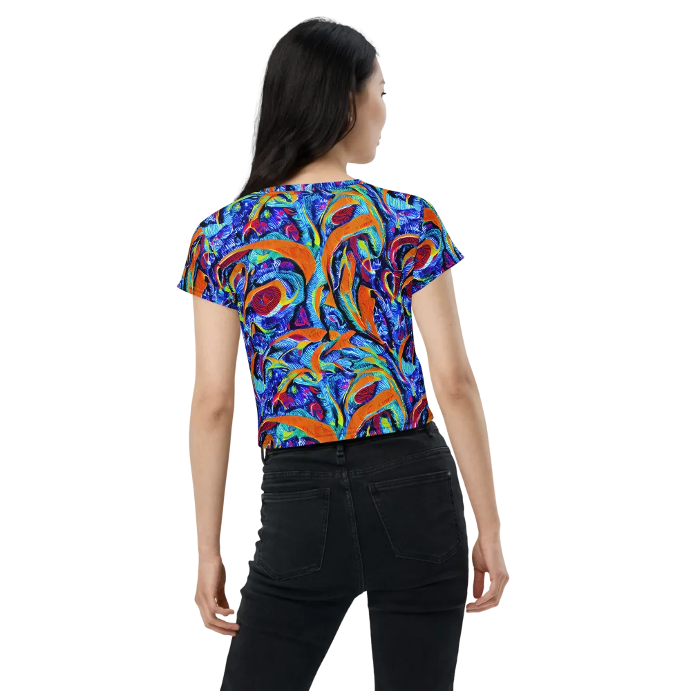 Tangerine Jungle on Crop Tee — Back