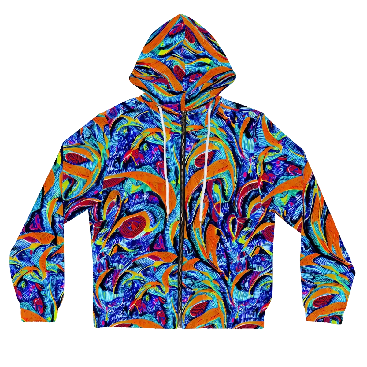 Tangerine Jungle on Women's Full-Zip Hoodie — Front