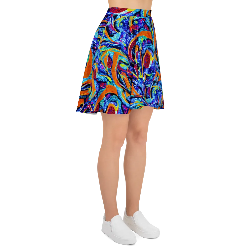 Tangerine Jungle on Skater Skirt — Right