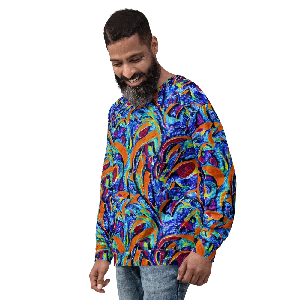 Tangerine Jungle on Sweatshirt — Left Front
