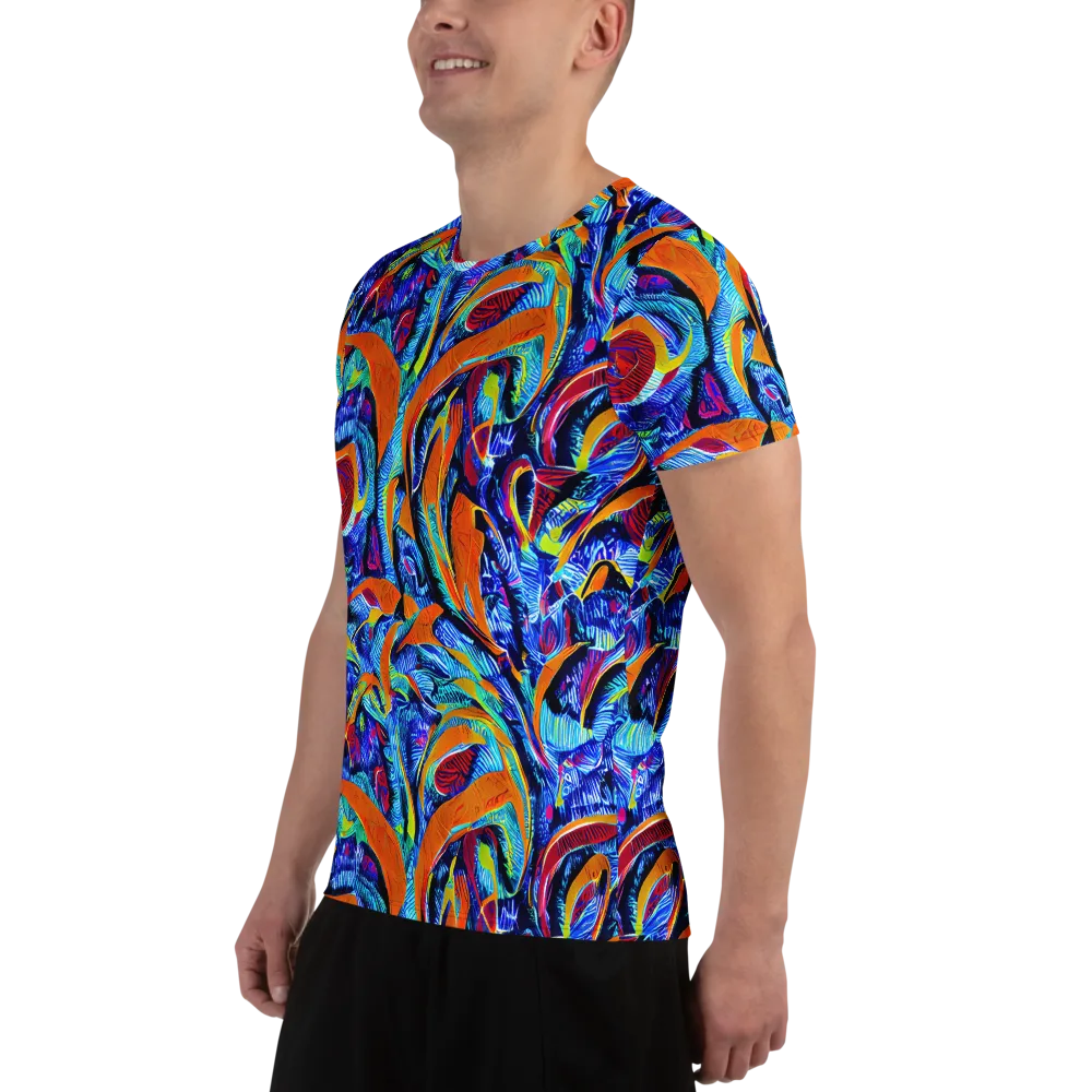 Tangerine Jungle on Men's Athletic T-Shirt — Left