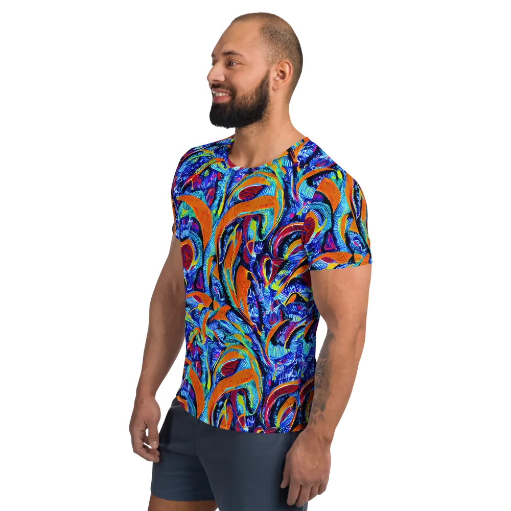 Tangerine Jungle on Men's Athletic T-Shirt — Left