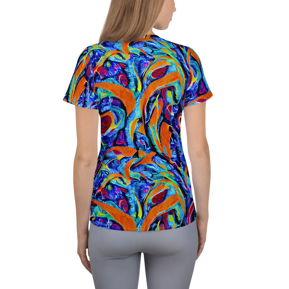 Tangerine Jungle on Women's Athletic T-Shirt — Back
