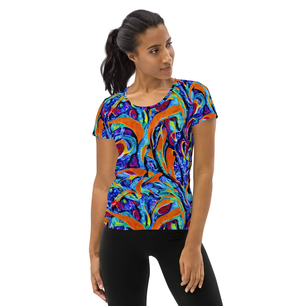 Tangerine Jungle on Women's Athletic T-Shirt — Front