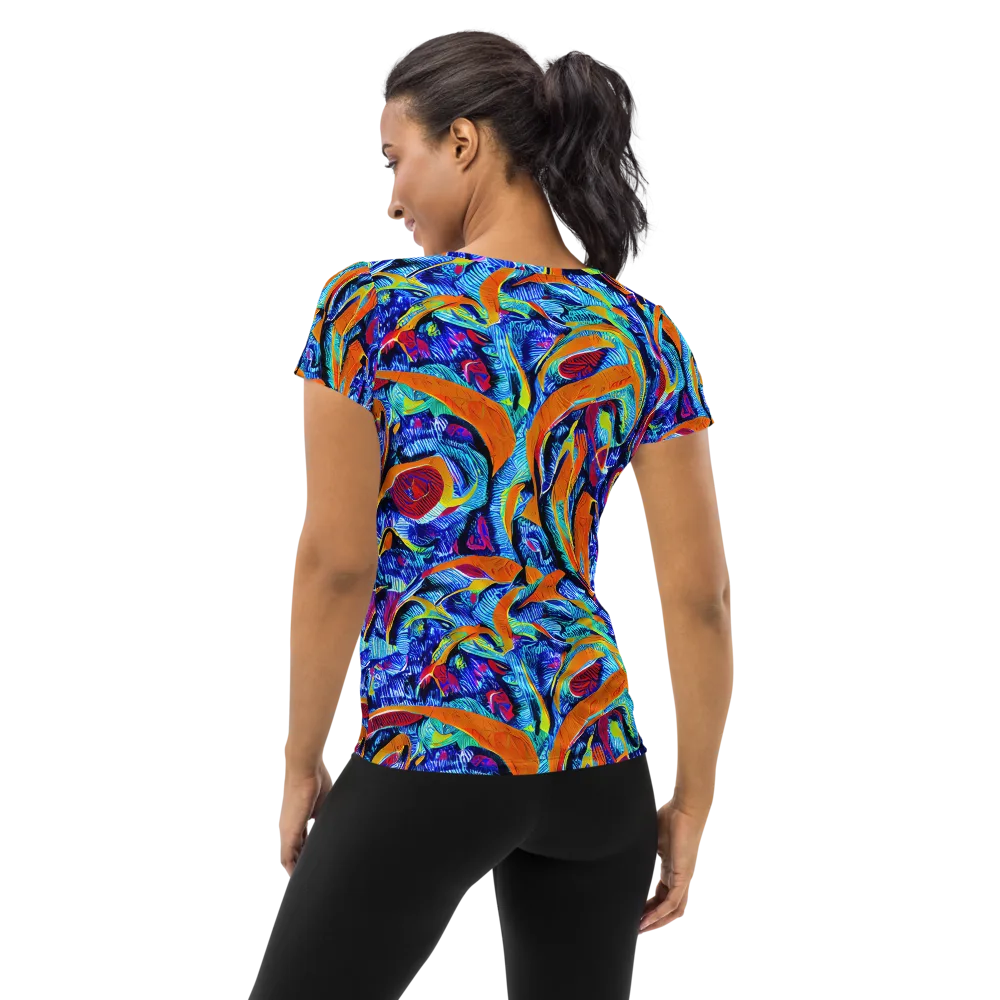 Tangerine Jungle on Women's Athletic T-Shirt — Back