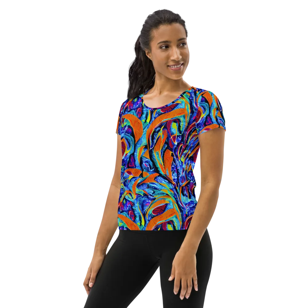 Tangerine Jungle on Women's Athletic T-Shirt — Left