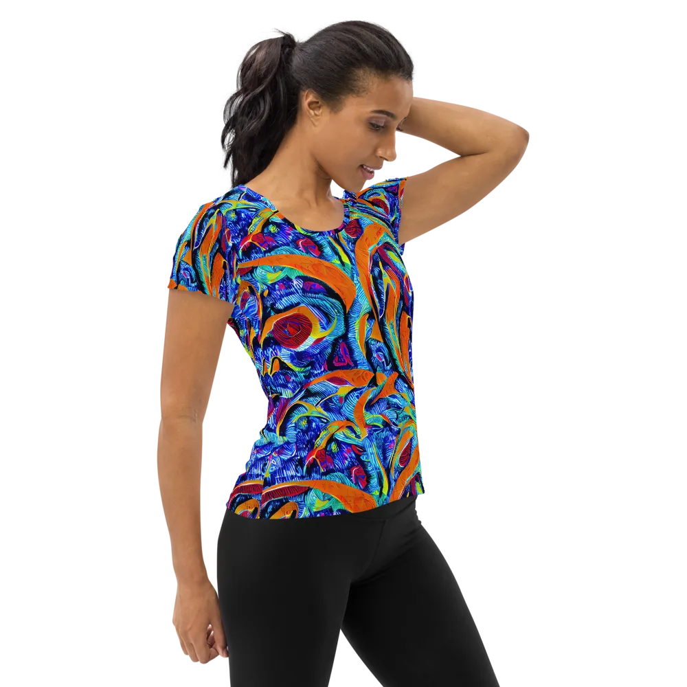 Tangerine Jungle on Women's Athletic T-Shirt — Right