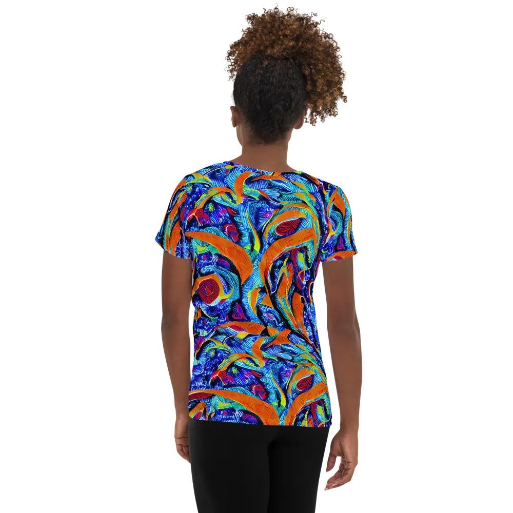Tangerine Jungle on Women's Athletic T-Shirt — Back