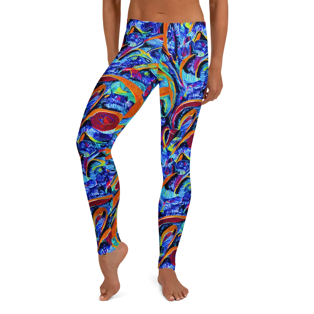 Tangerine Jungle on Leggings — Front