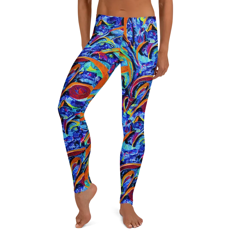 Tangerine Jungle on Leggings — Front