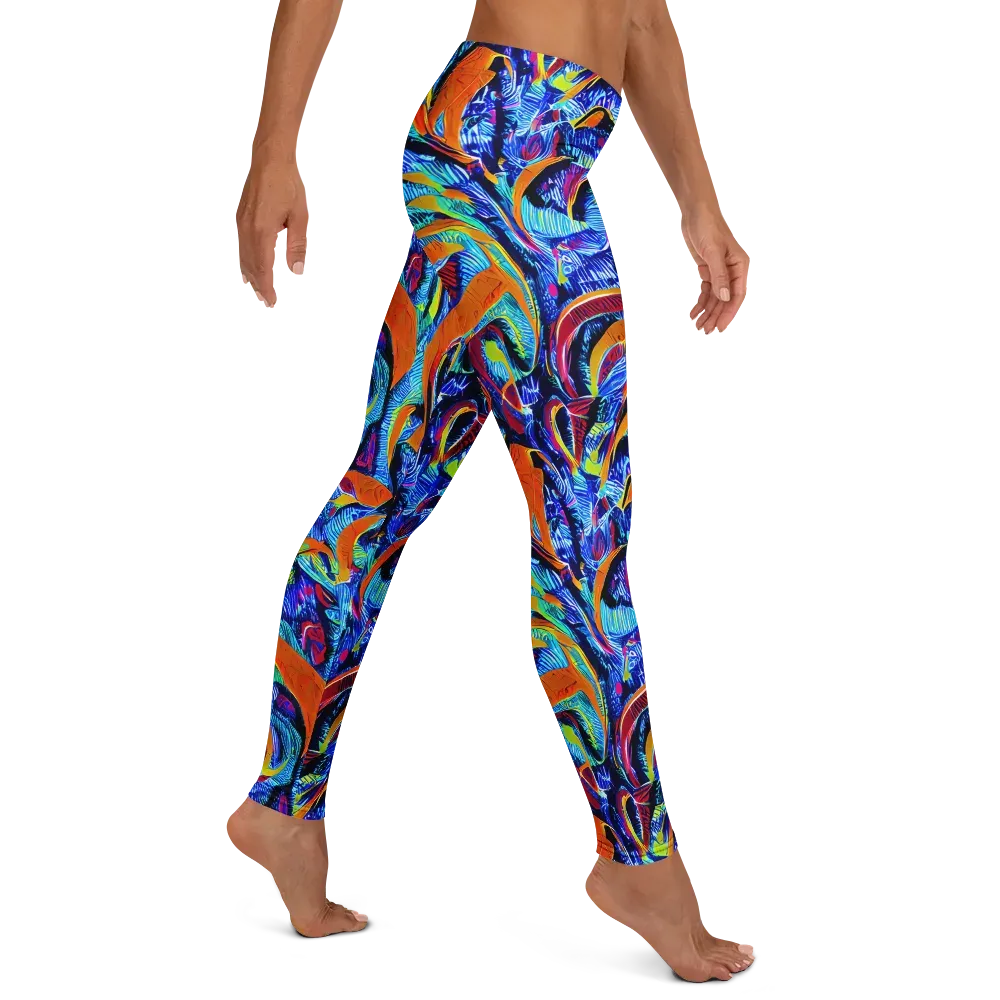 Tangerine Jungle on Leggings — Right
