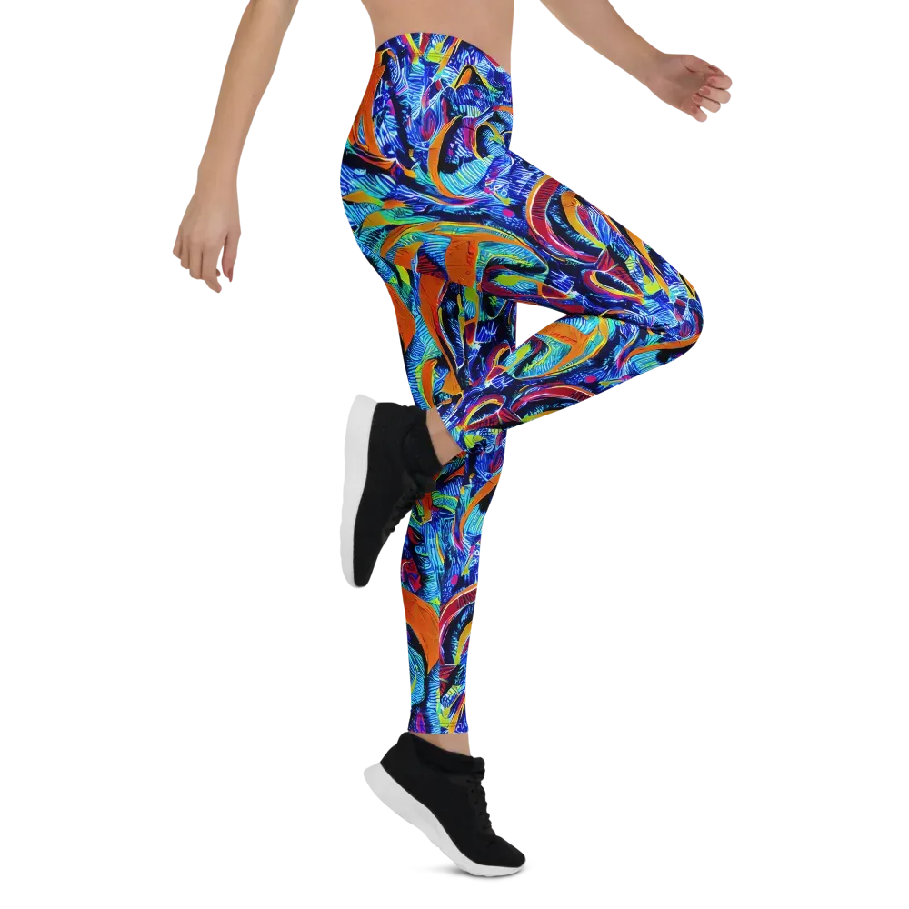 Tangerine Jungle on Leggings — Right