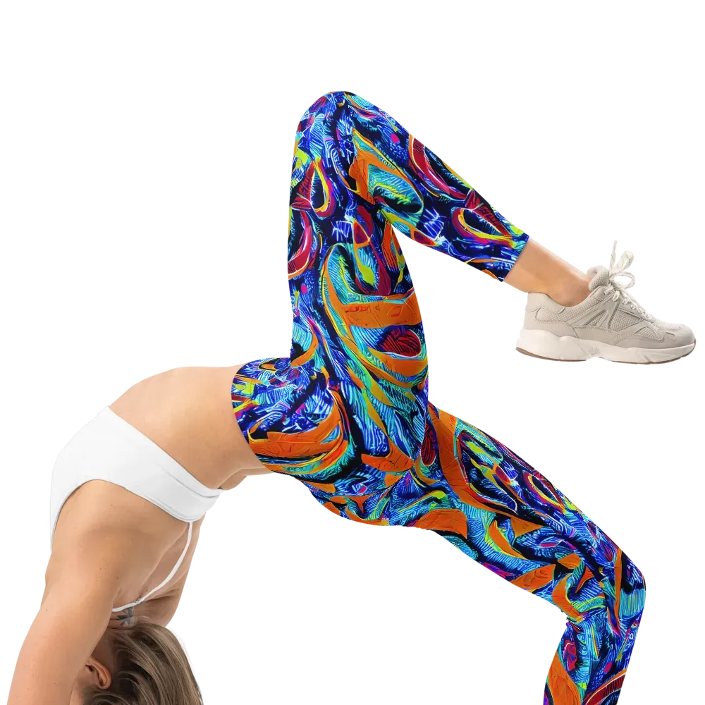 Tangerine Jungle on Leggings — Right