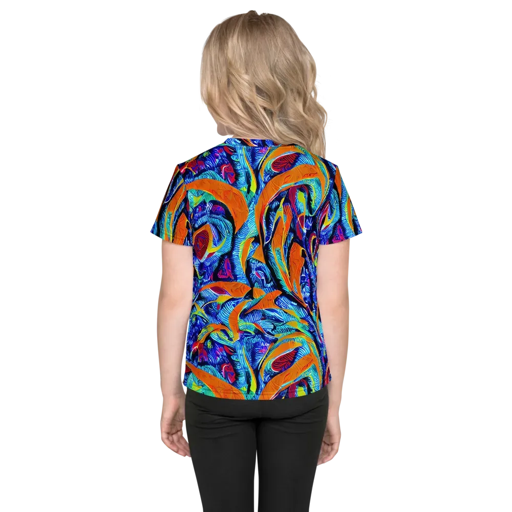 Tangerine Jungle on Kids Crew Neck T-Shirt — Back