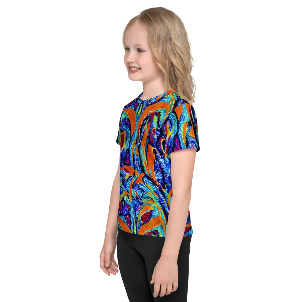 Tangerine Jungle on Kids Crew Neck T-Shirt — Left