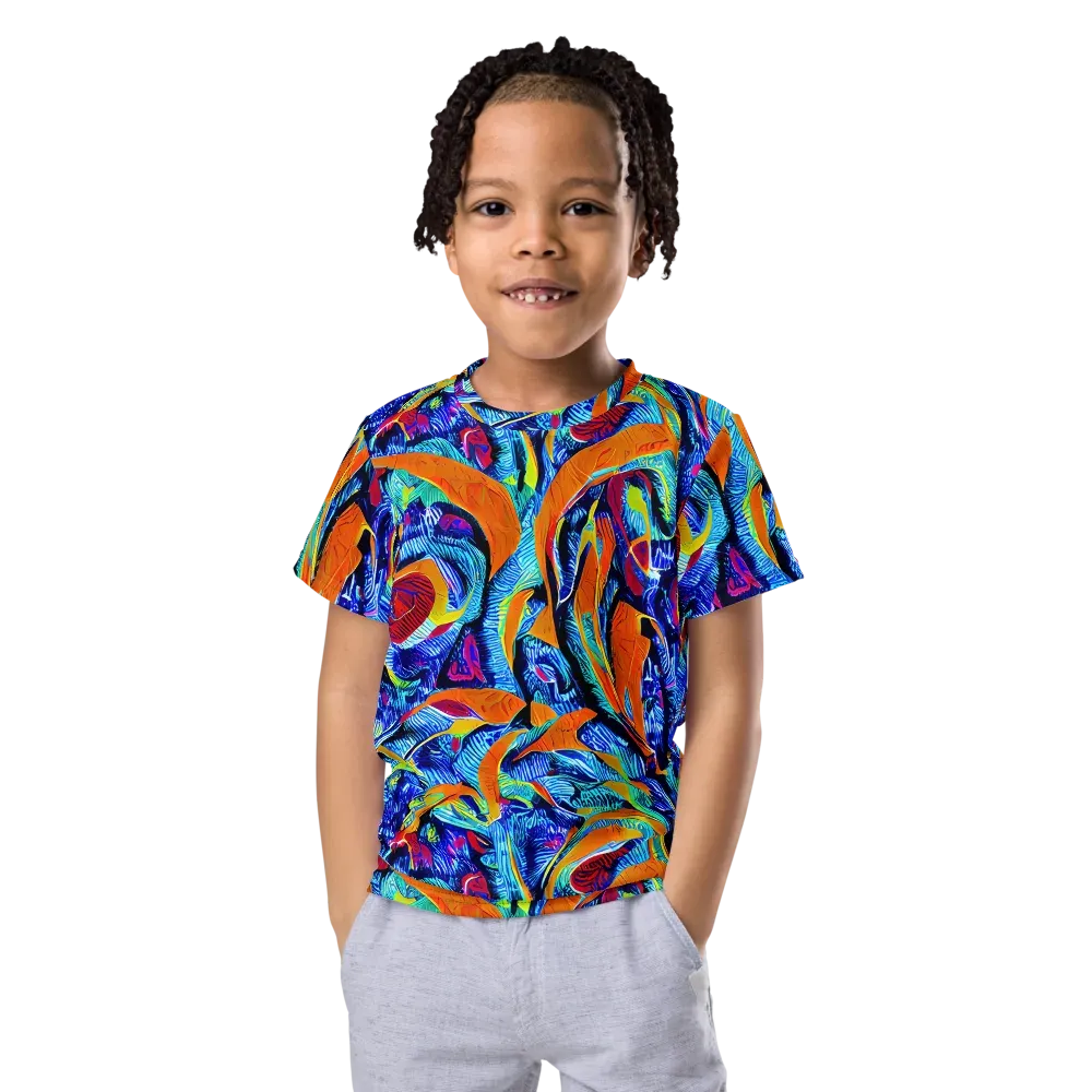 Tangerine Jungle on Kids Crew Neck T-Shirt — Front