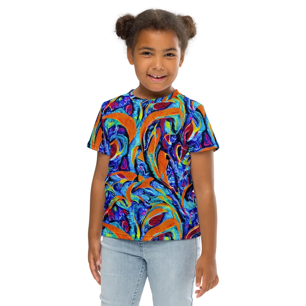 Tangerine Jungle on Kids Crew Neck T-Shirt — Front