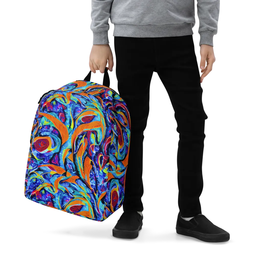 Tangerine Jungle on Minimalist Backpack — Zoomed-in
