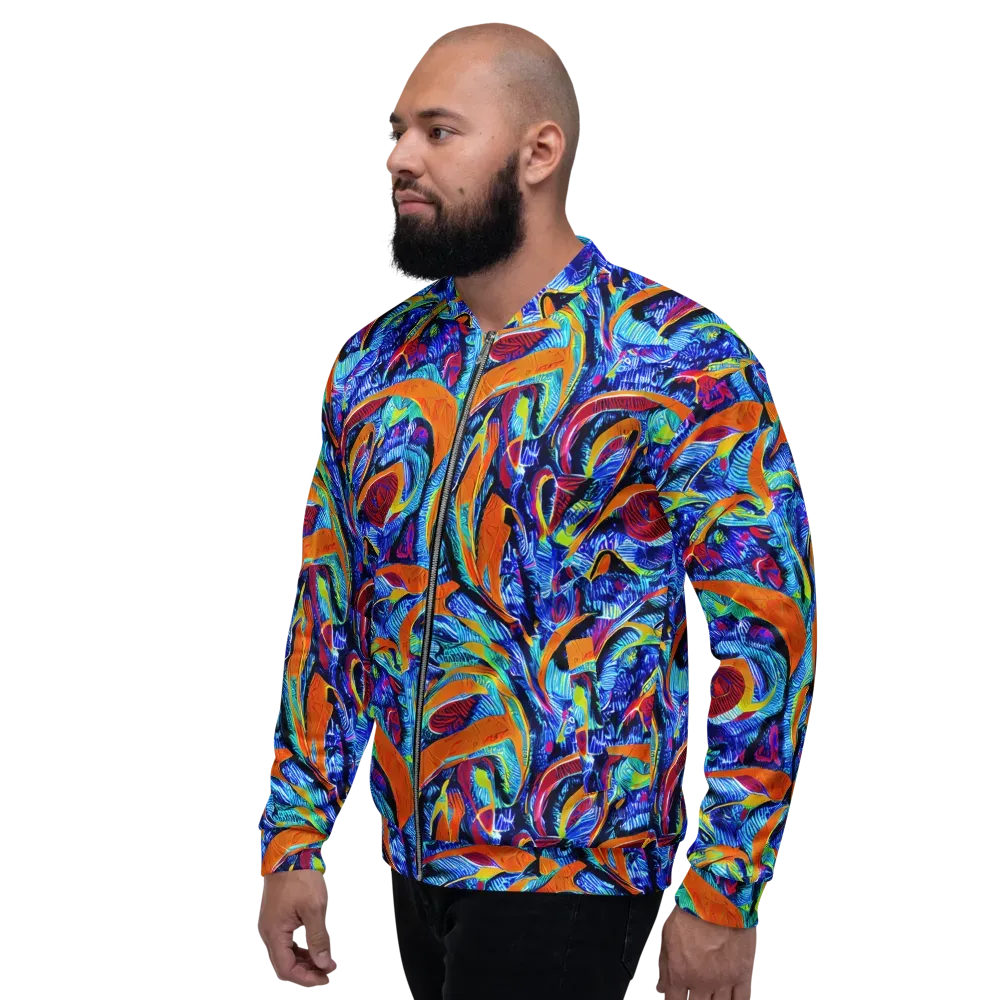 Tangerine Jungle on Bomber Jacket — Left