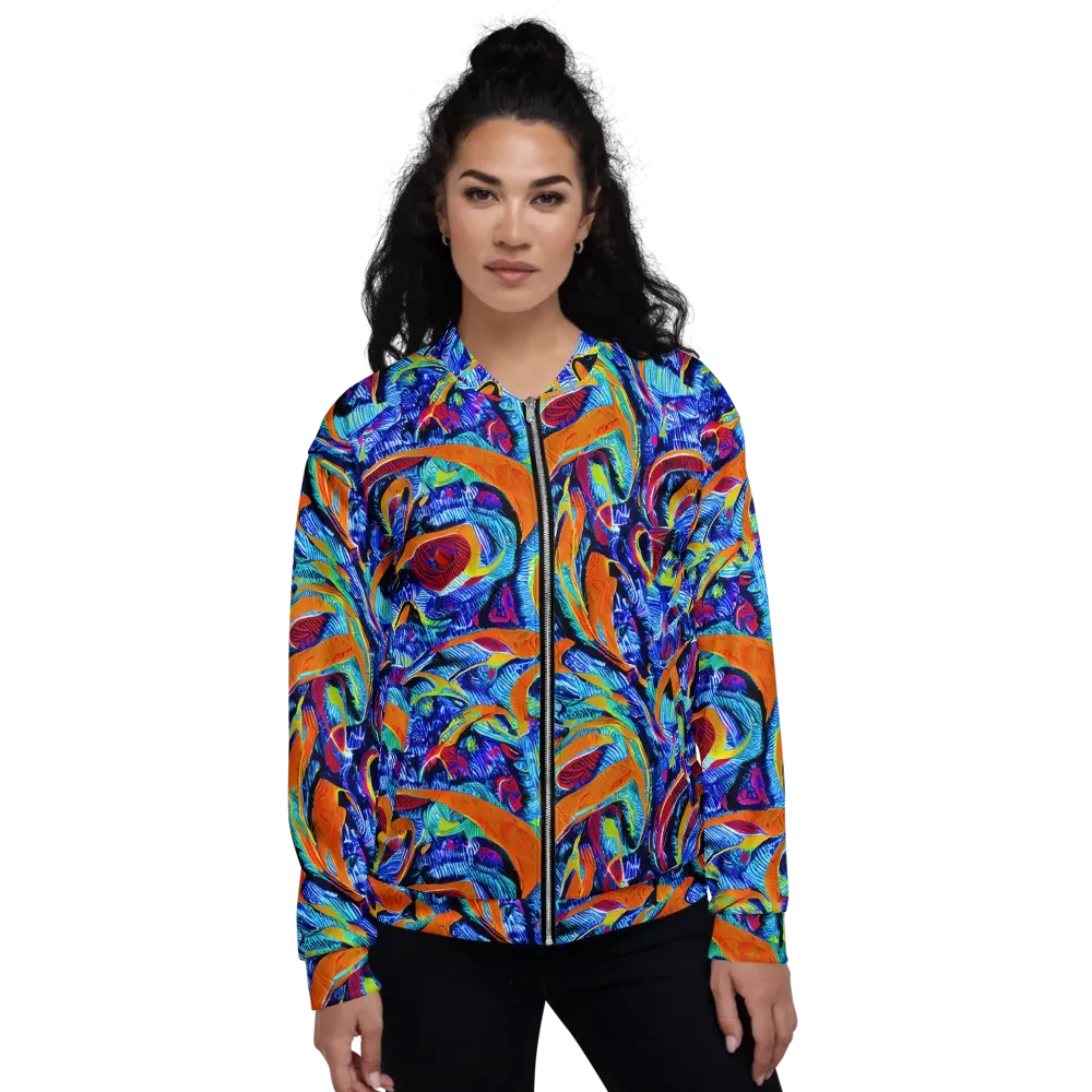Tangerine Jungle on Bomber Jacket — Front