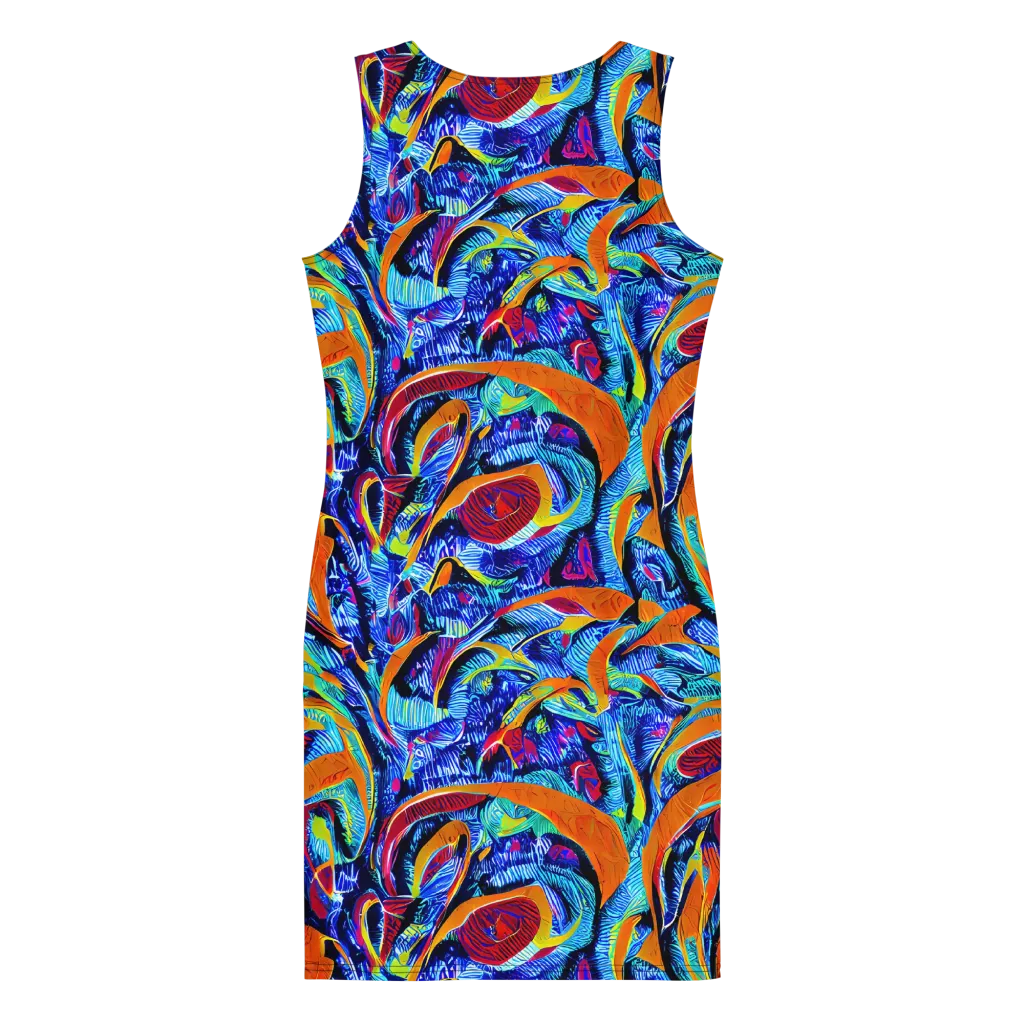 Tangerine Jungle on Bodycon Dress — Back