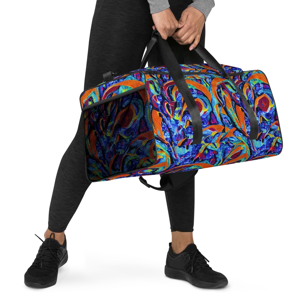 Tangerine Jungle on Duffle Bag — Right Front