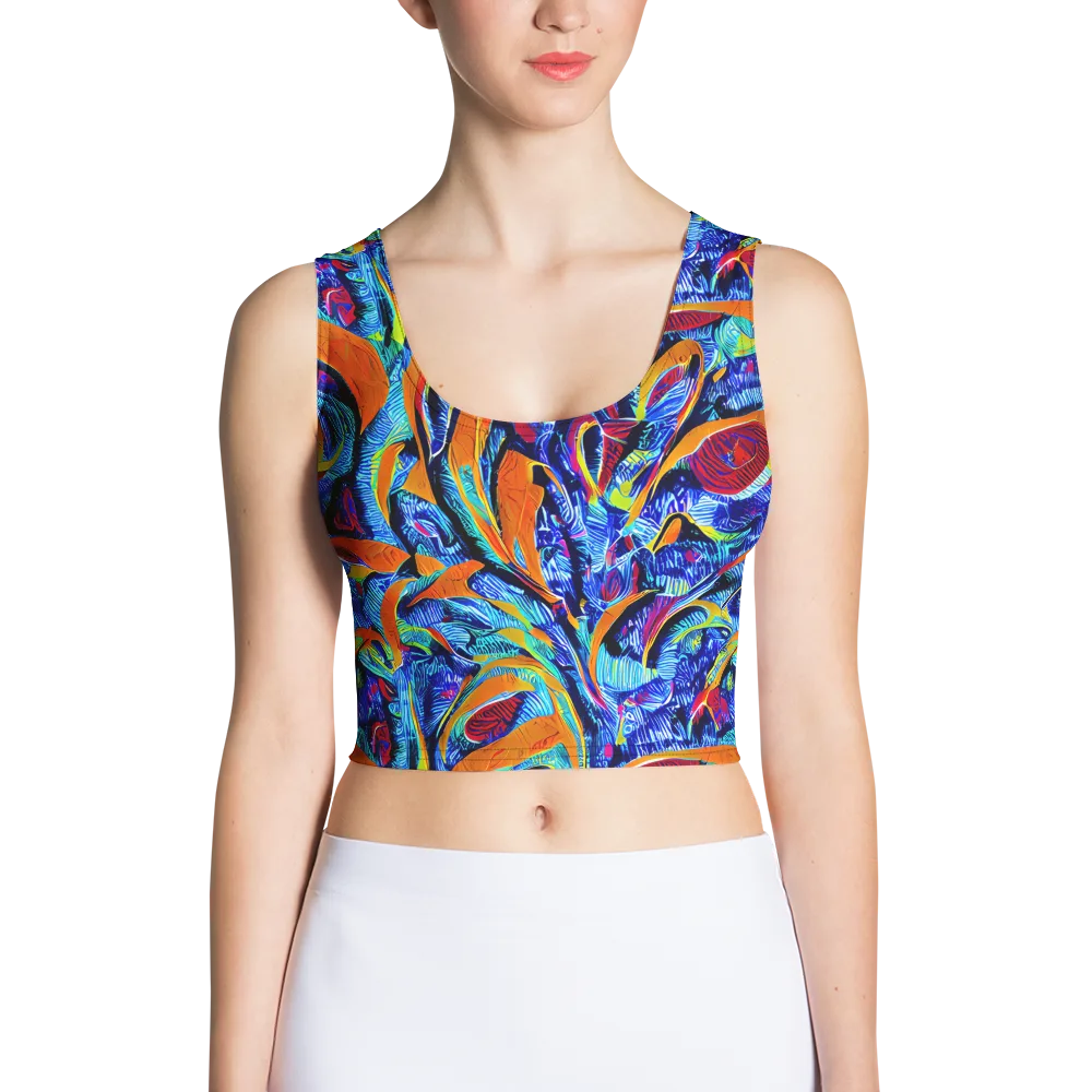 Tangerine Jungle on Crop Top — Front