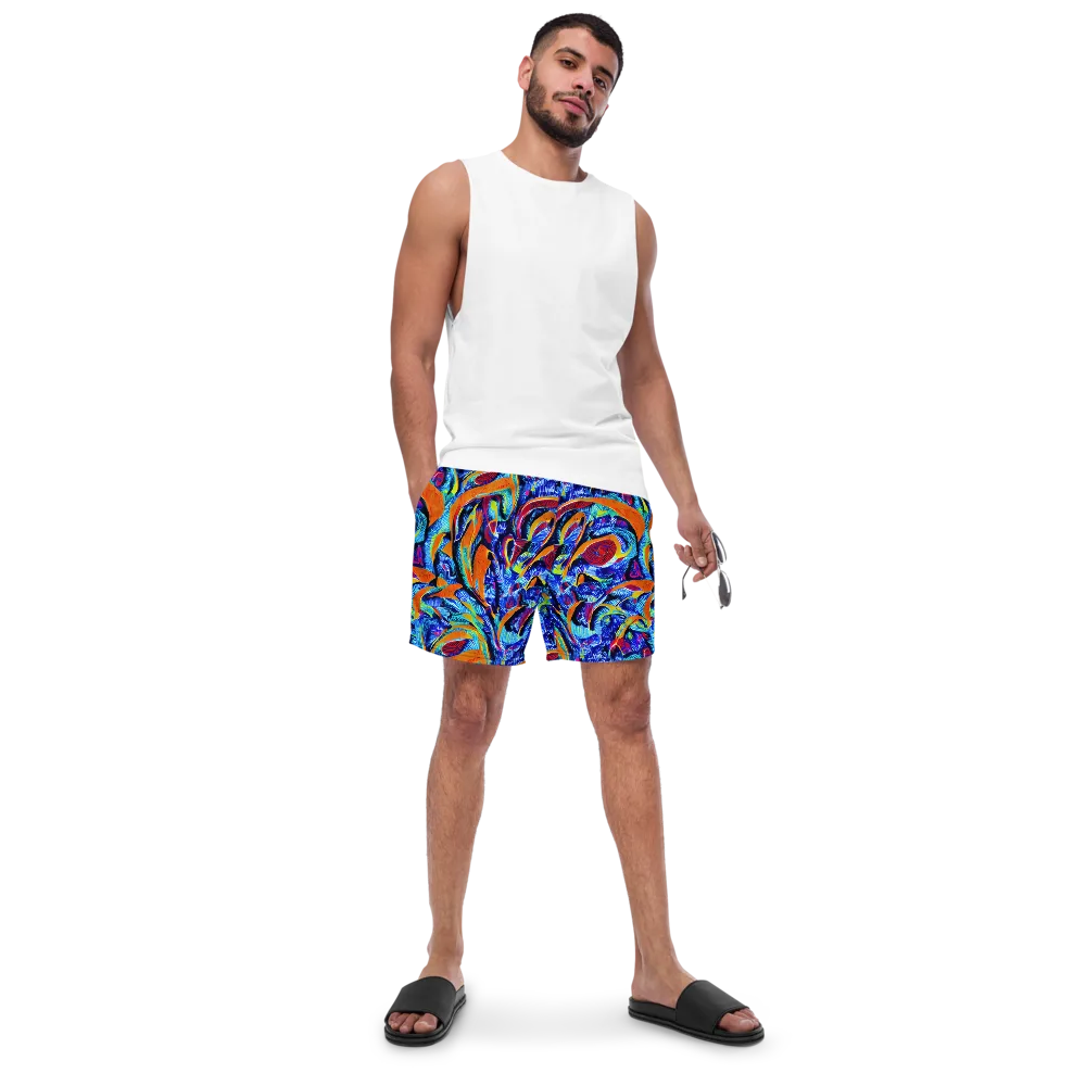 Tangerine Jungle on Swim Trunks — Front
