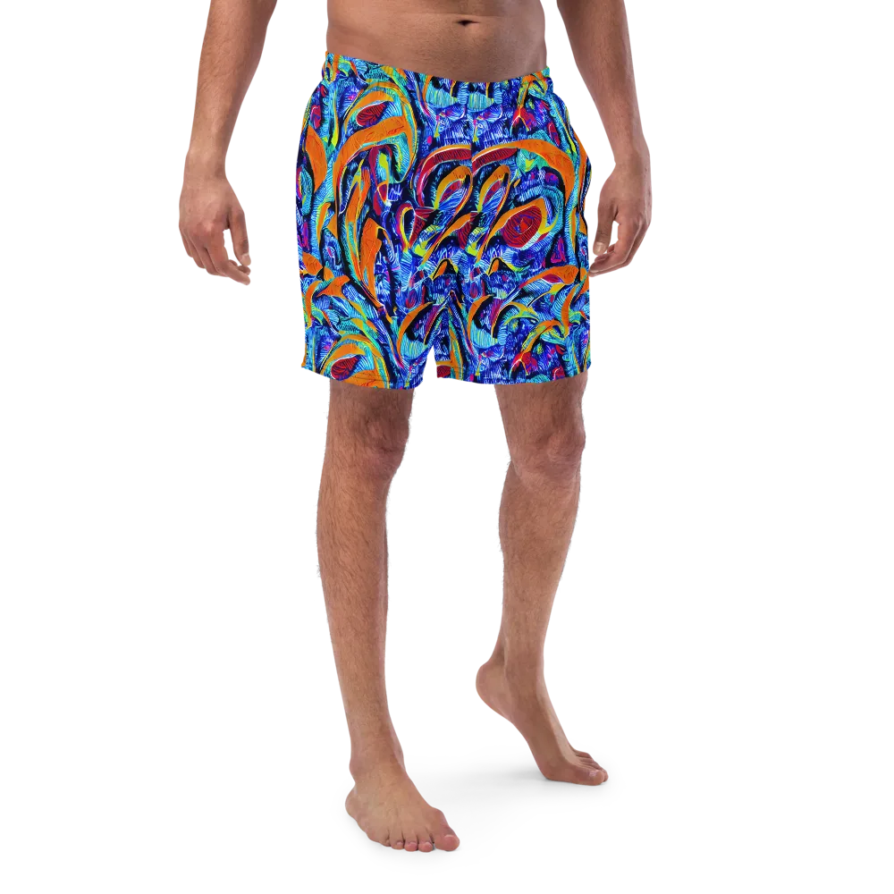 Tangerine Jungle on Swim Trunks — Front