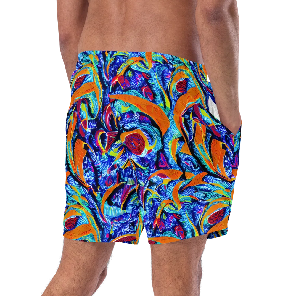 Tangerine Jungle on Swim Trunks — Right Back