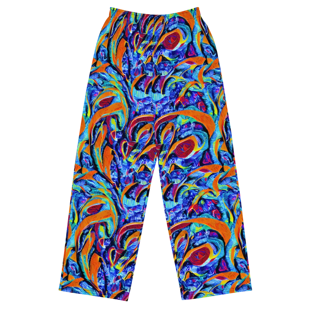 Tangerine Jungle on Wide-Leg Pants — Front