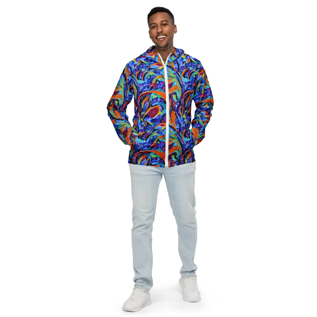 Tangerine Jungle on Men's Windbreaker — Front