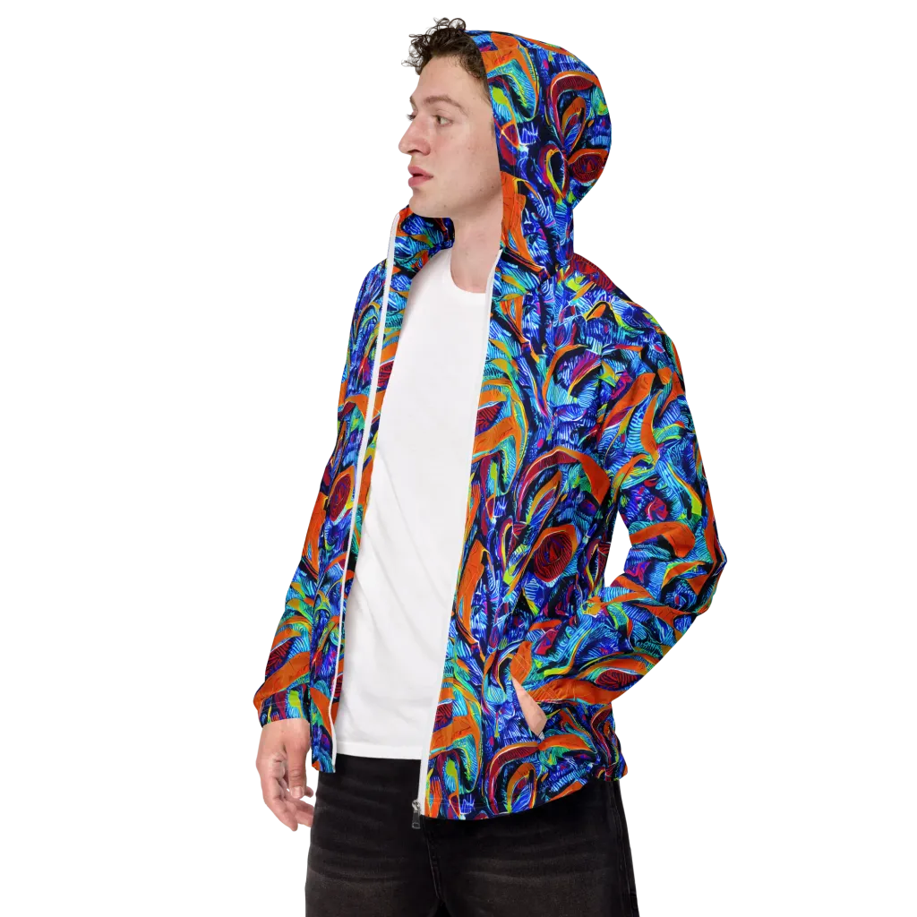 Tangerine Jungle on Men's Windbreaker — Left Front