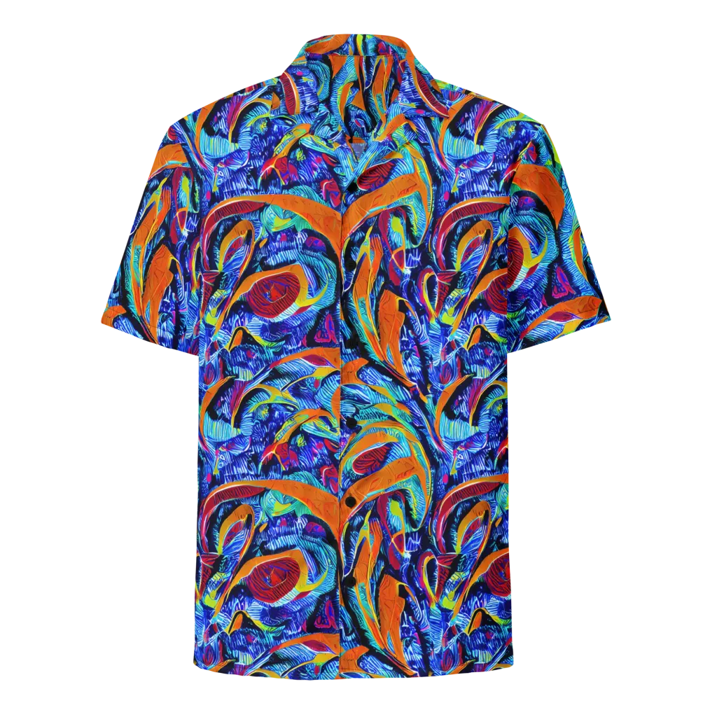 Tangerine Jungle on Button Shirt — Front