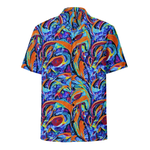 Tangerine Jungle on a Button Shirt