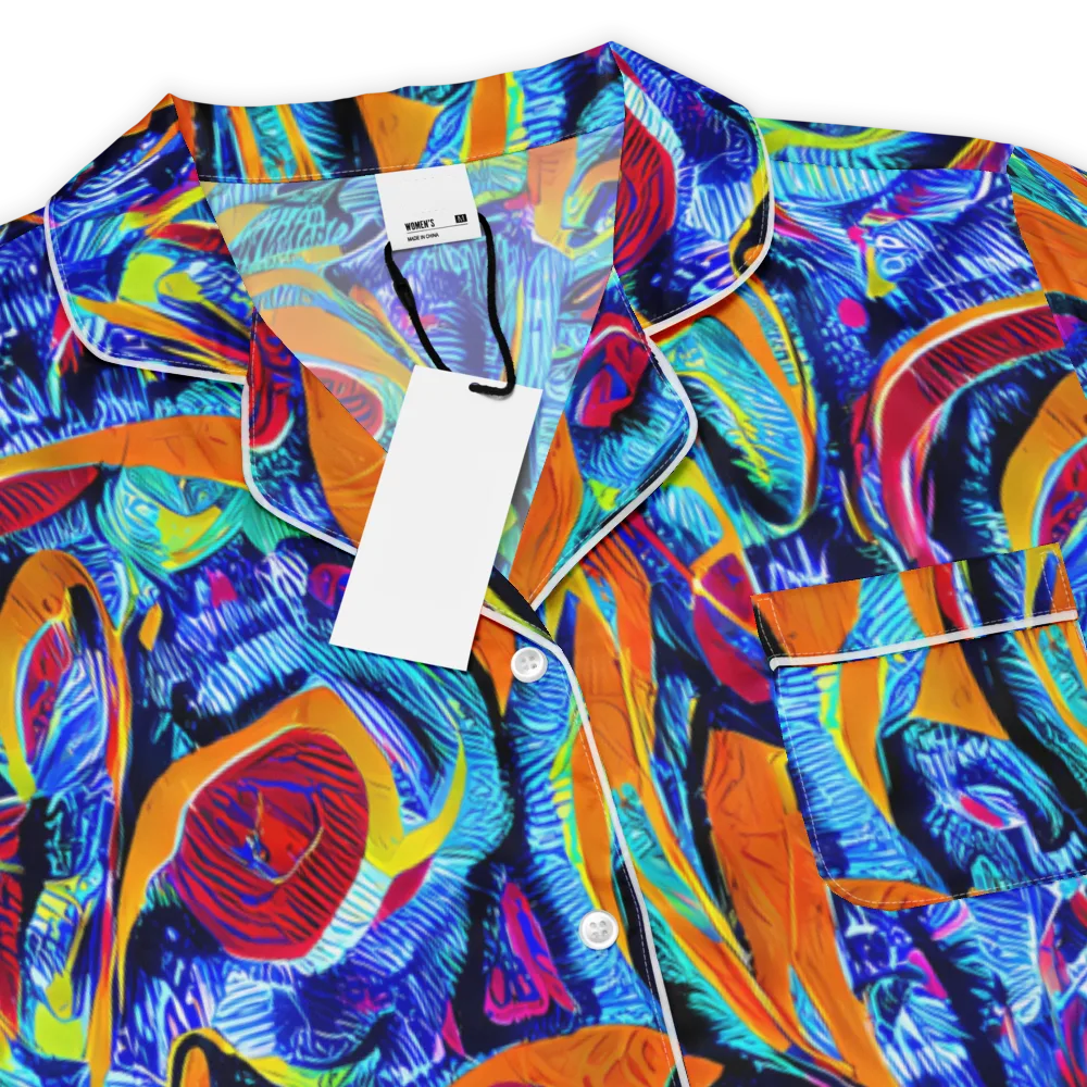 Tangerine Jungle on Women's Short Sleeve Pajama Top — Product details