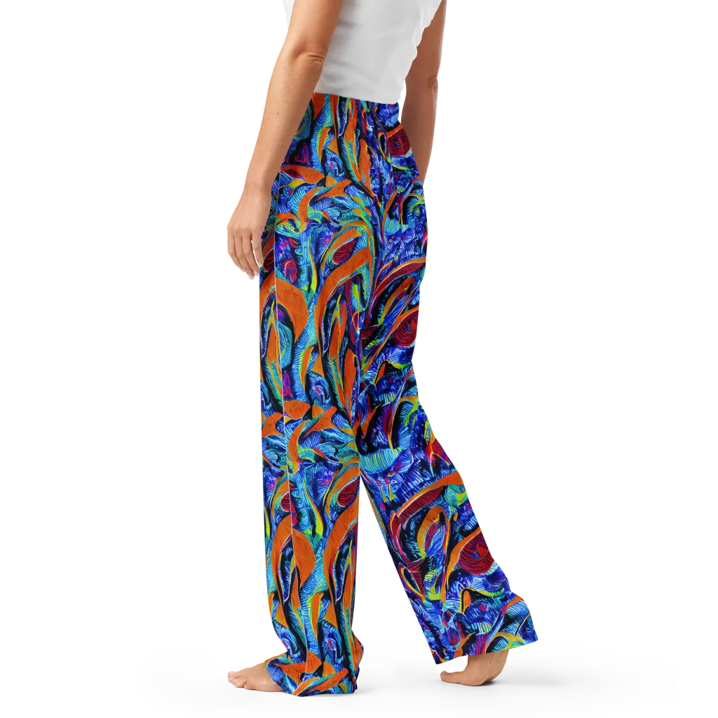 Tangerine Jungle on Women's Pajama Pants — Left