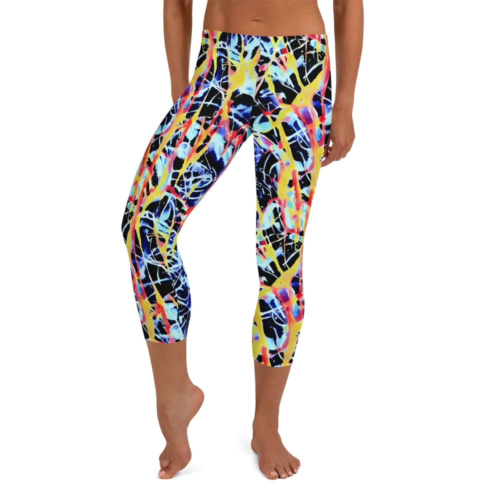 Aftershock Azure on Capri Leggings — Front