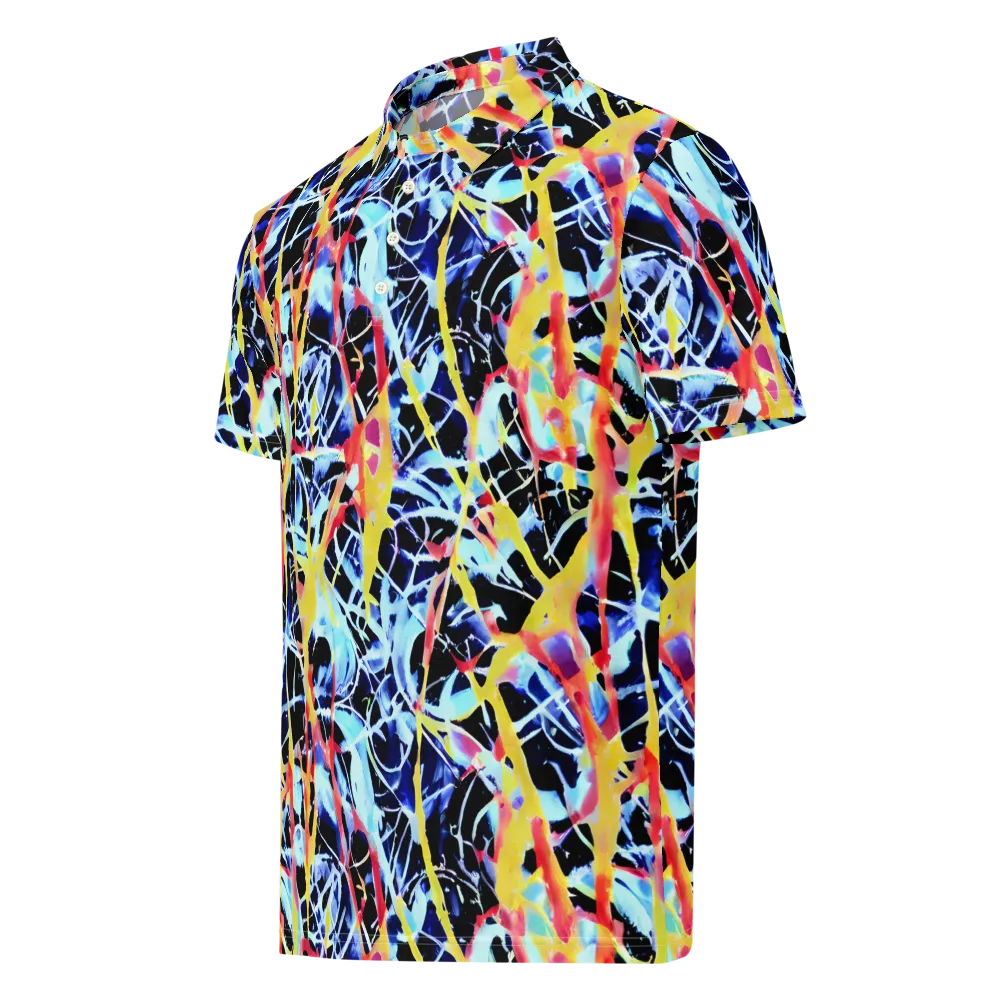 Aftershock Azure on Men's Slim Fit Polo Shirt — Left Front