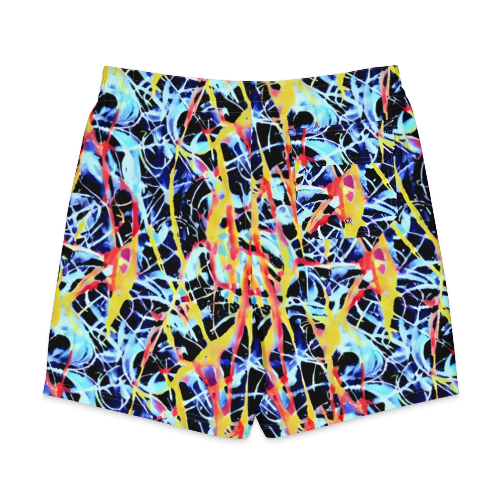 Aftershock Azure on Men's Board Shorts — Back