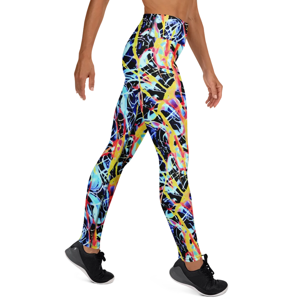 Aftershock Azure on Yoga Leggings — Right