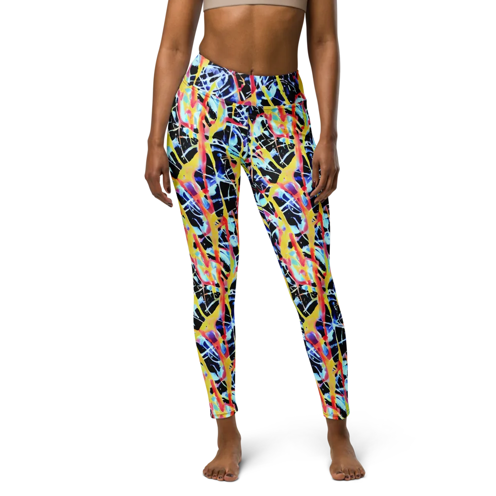 Aftershock Azure on Yoga Leggings — Front