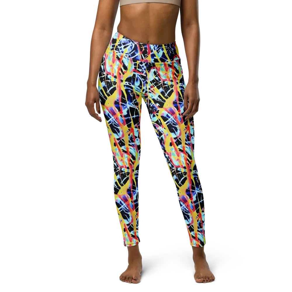 Aftershock Azure on Yoga Leggings — Front
