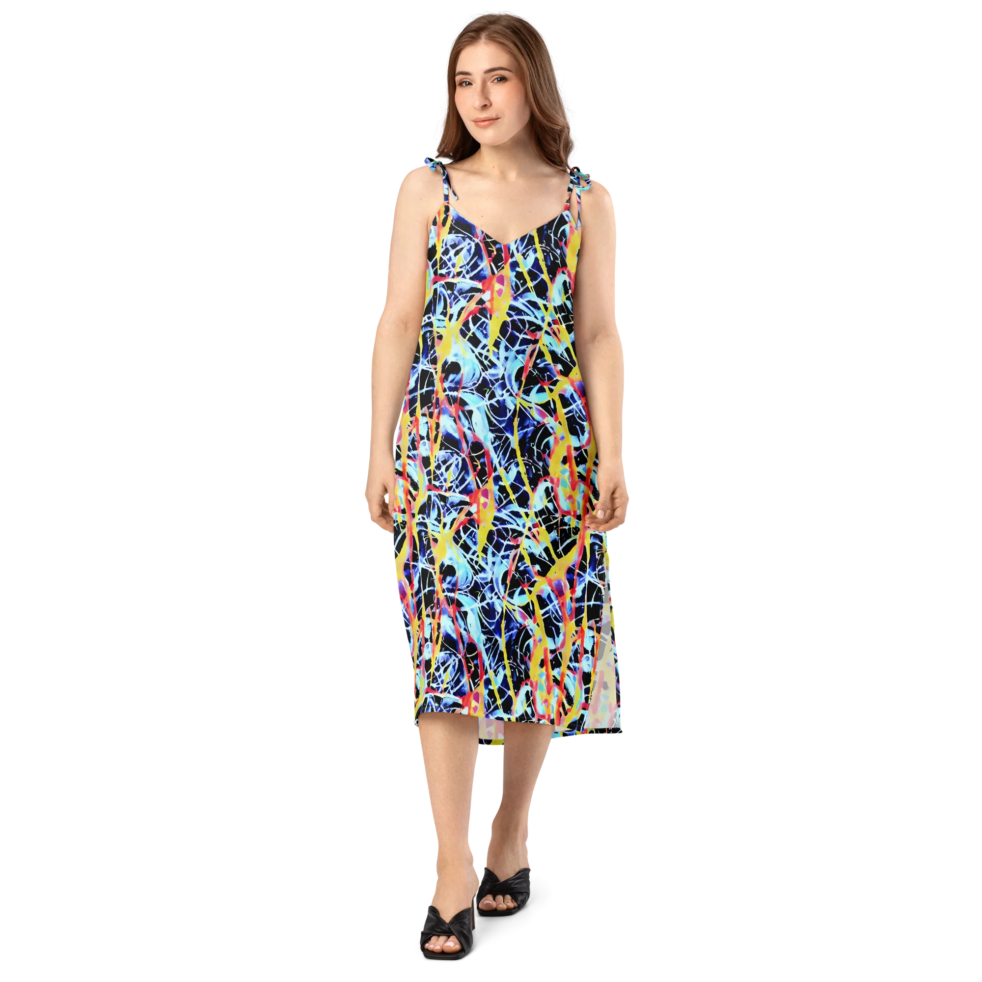 Aftershock Azure on Slip Dress — Front