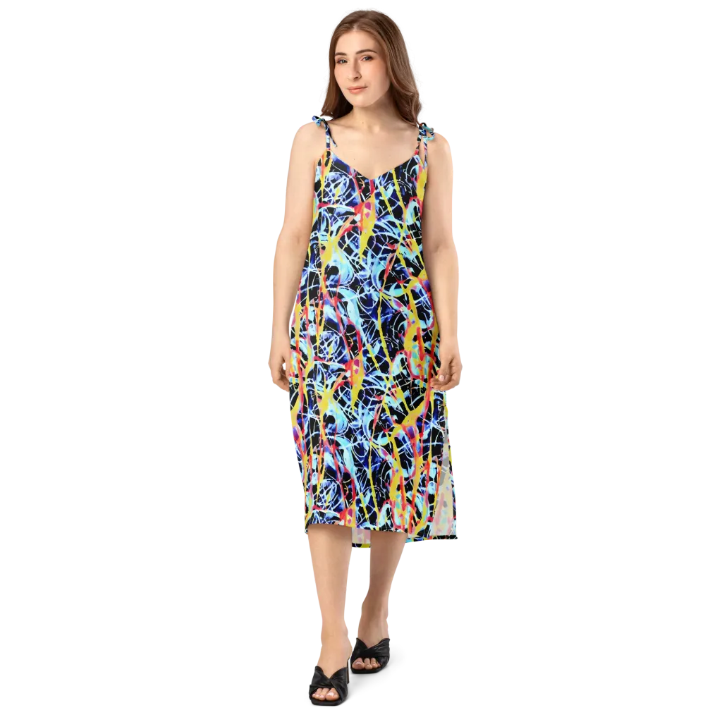 Aftershock Azure on Slip Dress — Front